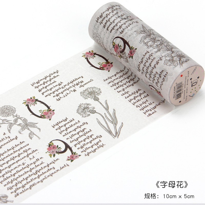 No. 12 Letter Flower Sticker Roll