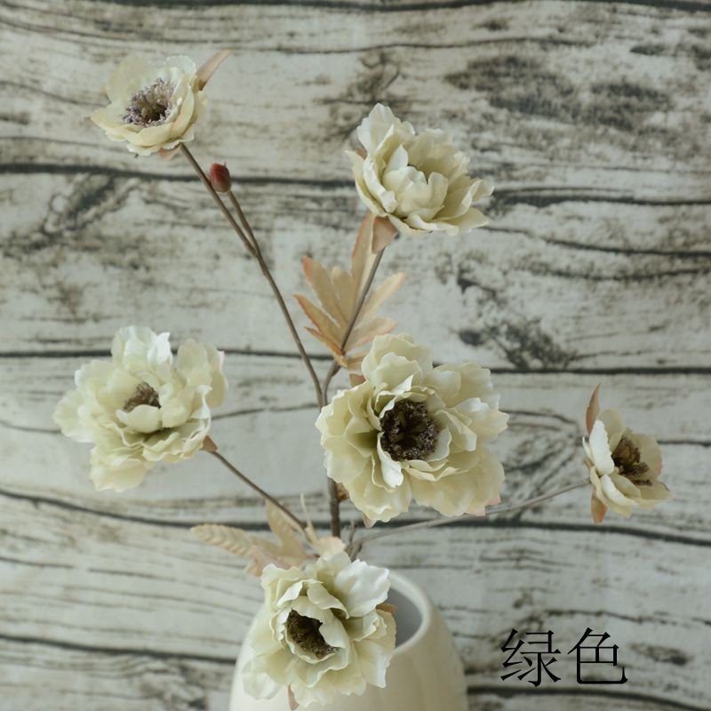 6 Peony Green Artificial Flower Clearance