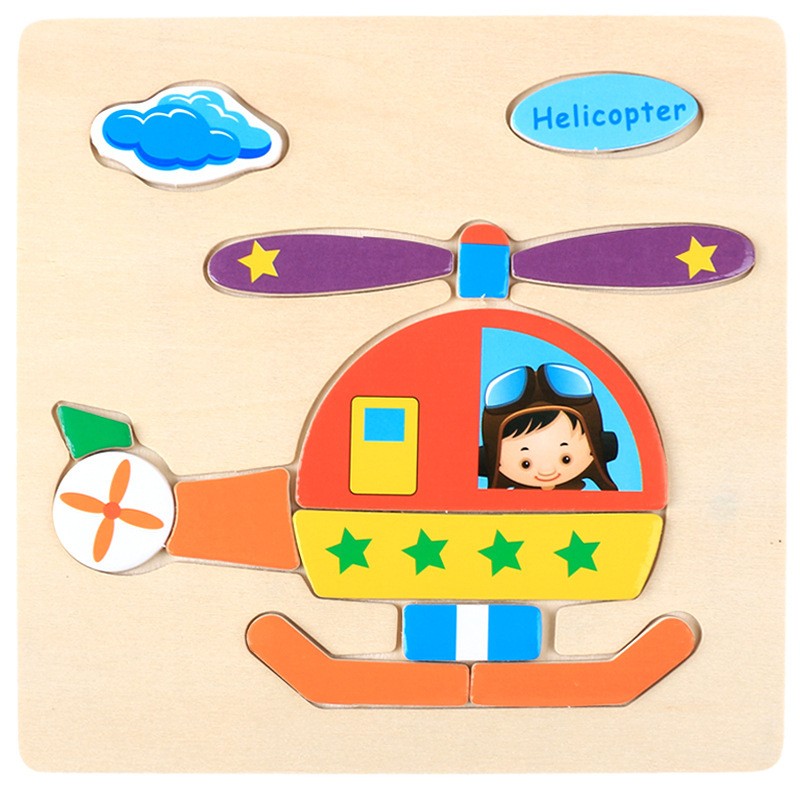 Helicopter Puzzle Childrens 3D Wooden Puzzle