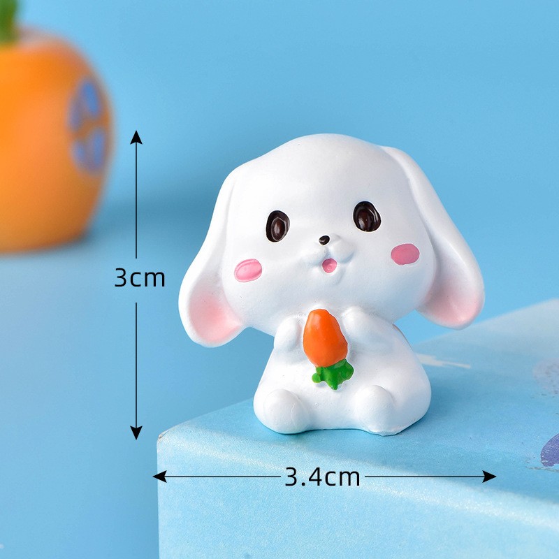 No 1 Rabbit Holding Radish Cute Pet Paradise Craft Miniatures Clearance