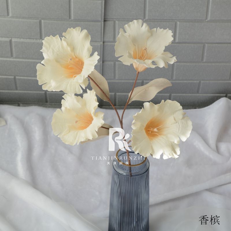 4 Heads Of Kapok Artificial Flower Stem Clearance