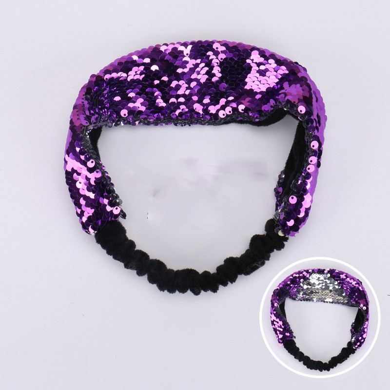 478 Purple Sequin Head Band