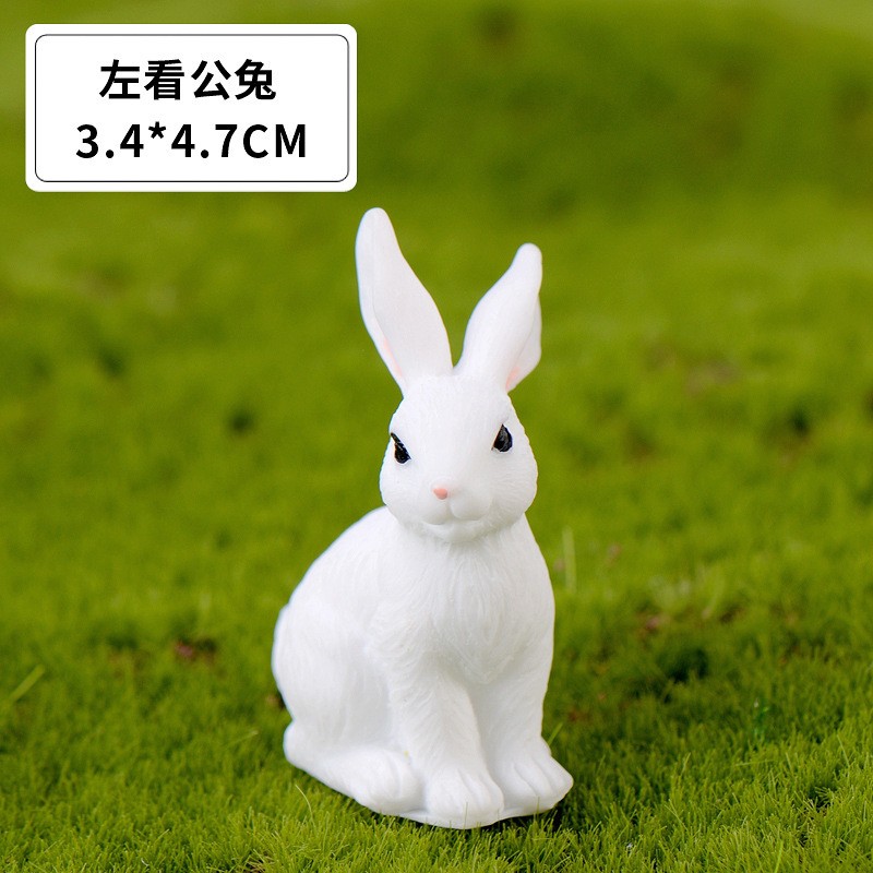 Left Looking Male Rabbit Micro Landscape Miniature Craft Supplies