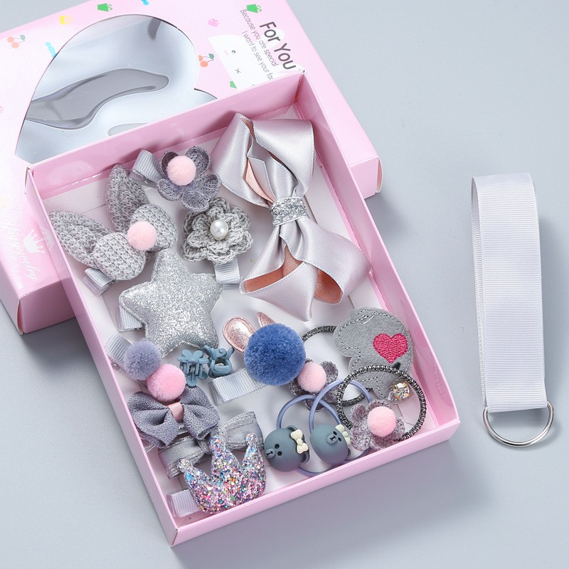 06# Soft Box-Gray Hair Accessories Kids Set Clearance