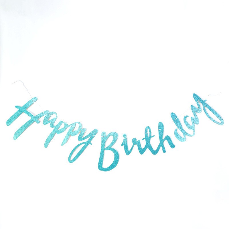 Hb Pull Flag - Glitter - Blue Bunting Banner