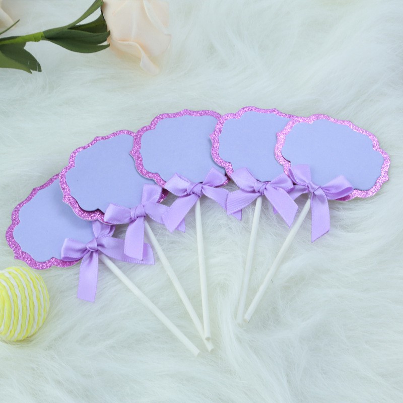 Flash Gold Dark Purple Light Purple Bottom 5 Pieces Cake Topper Clearance