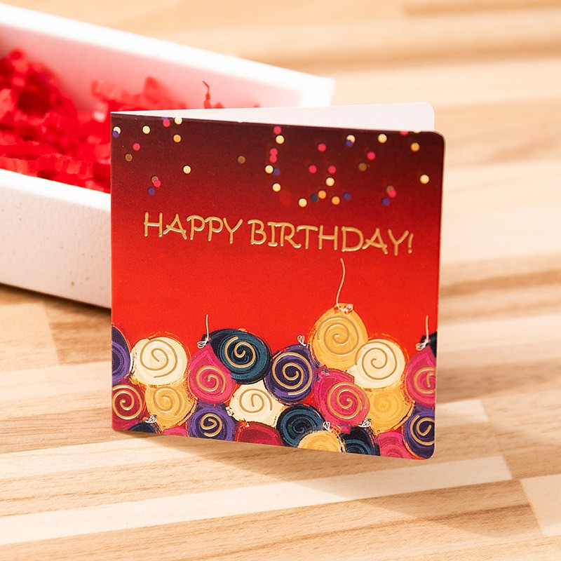 12 Happy Birthday Small Bronzing Greeting Card
