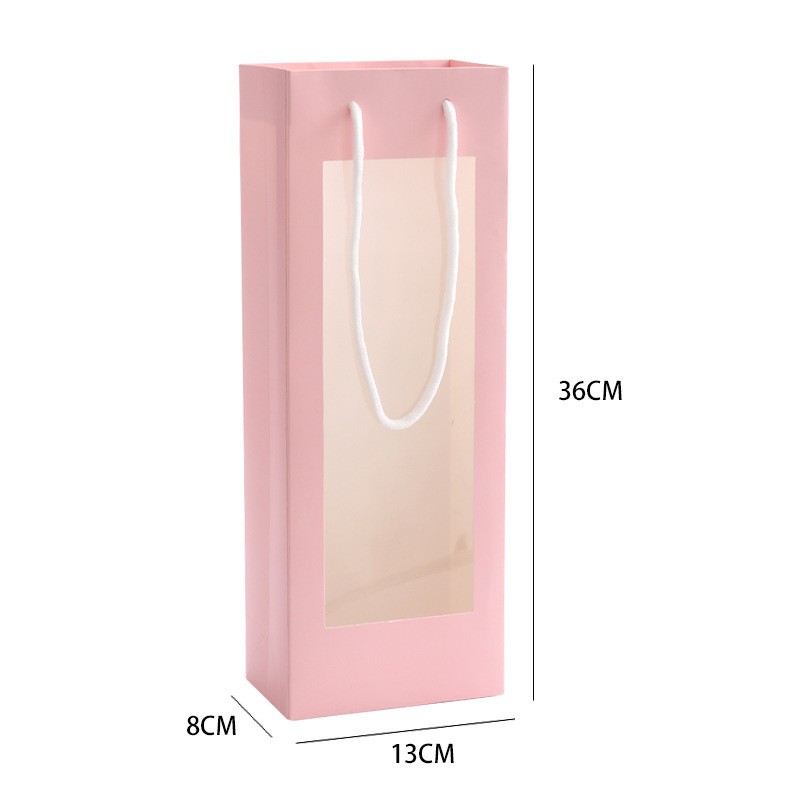 Rectangular Single Pink Without Tag Gift Bag