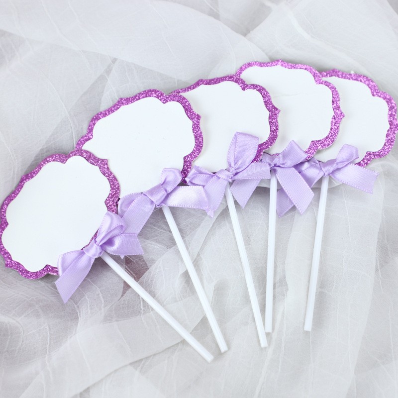 Flash Gold Purple White Background Pack Of 5 Cake Topper Clearance
