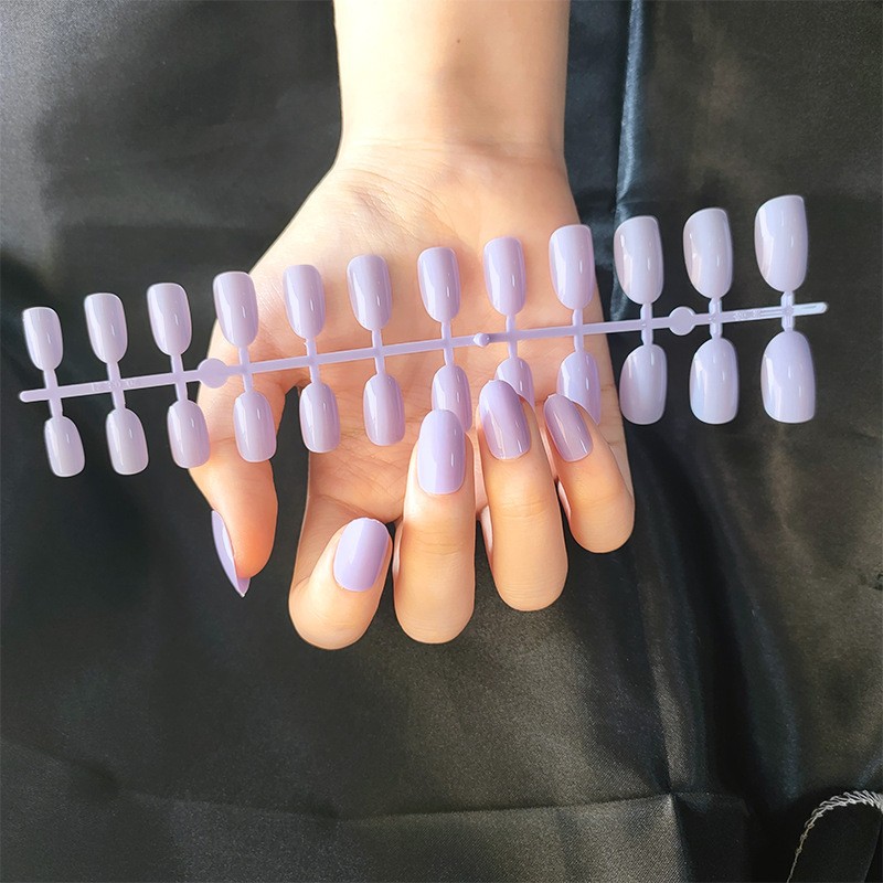 Tjp1077-Y7-B3 Light Purple Striped Fake Nails