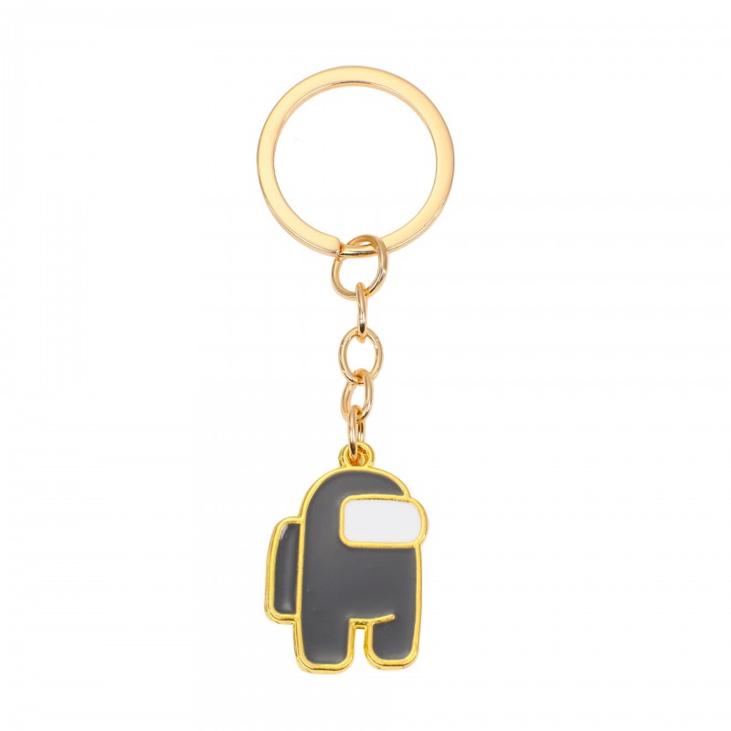 No. 11 Gold Ring Black Alloy Keyring