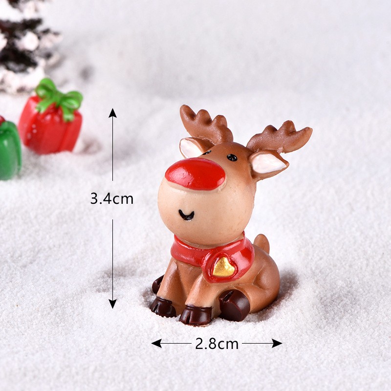 Seated Elk Christmas Train Collection Micro Landscape Miniature Craft Supplies