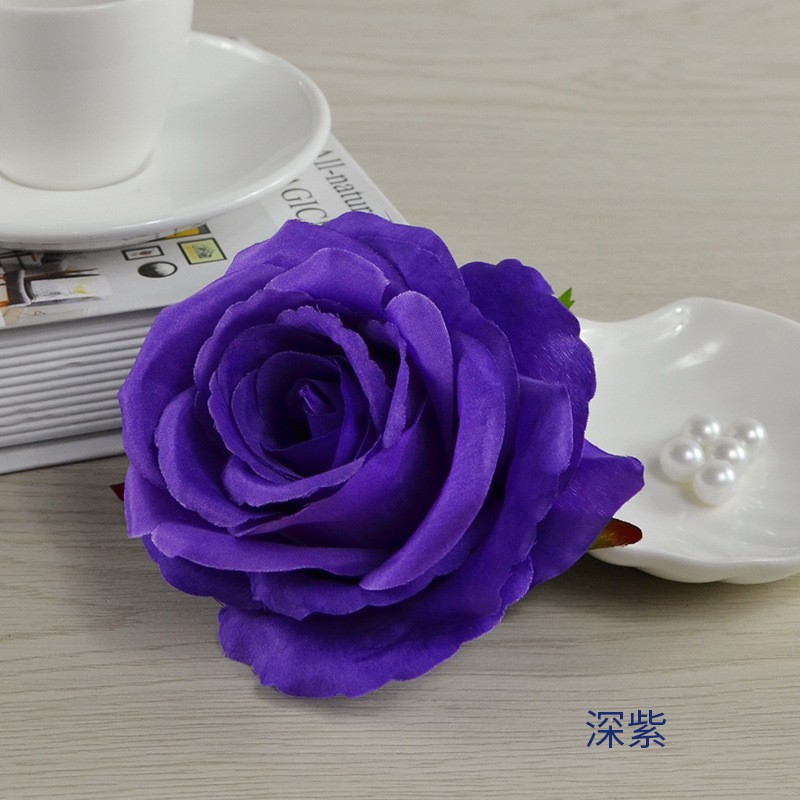 Deep Purple10Cm In Diameter Artificial Rose Head Clearance
