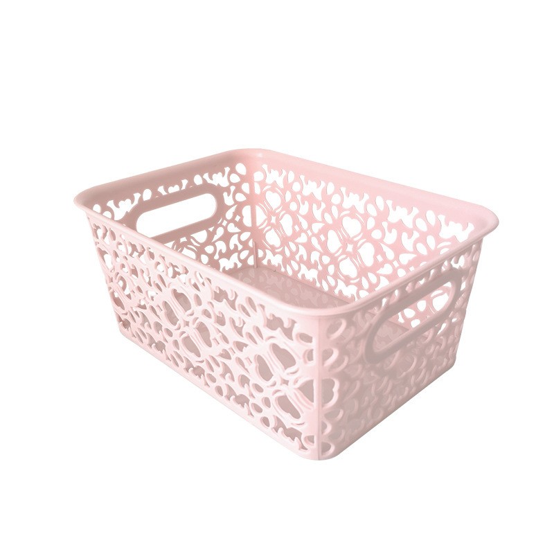 Small Pink Plastic Hollow Storage Basket