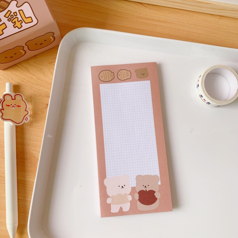 Cover 5# Apple Bear Notebook Long Note Memo Pad