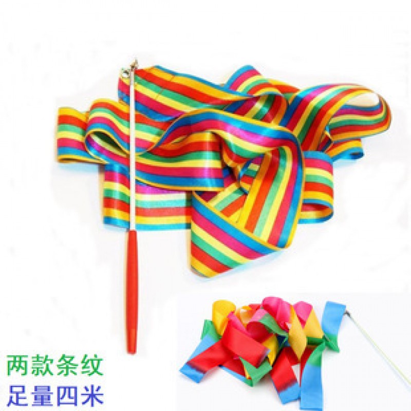 Number Of Box Jumps Ful Horizontal Stripes Gymnastic Ribbon Toy