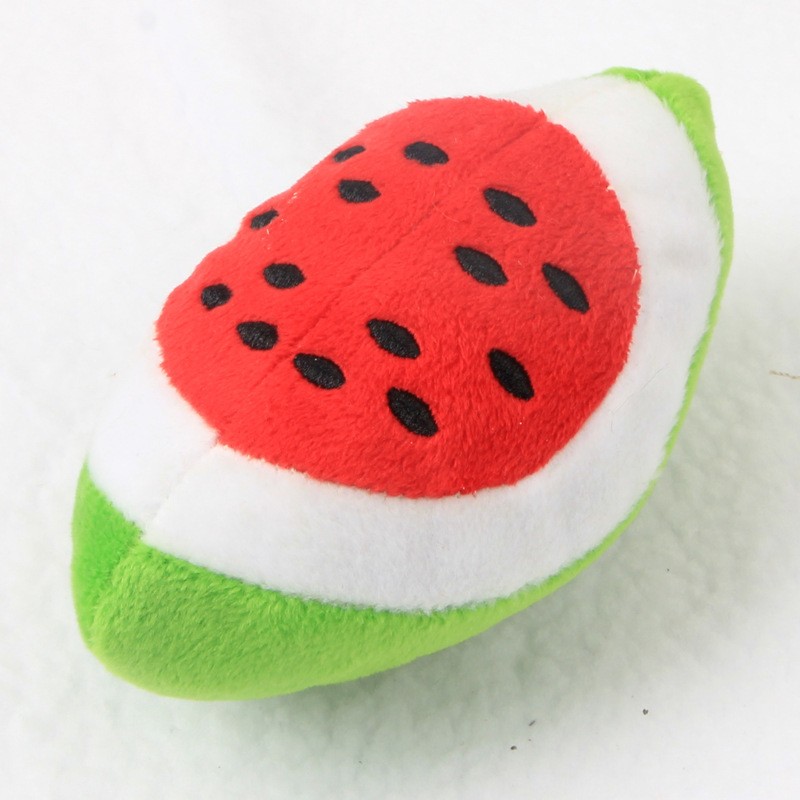 Half Round Watermelon Plush Bite Resistant Pet Toy