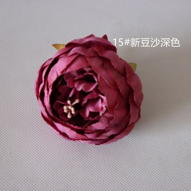 15# Deep Earth Red Artificial Peony Head Clearance