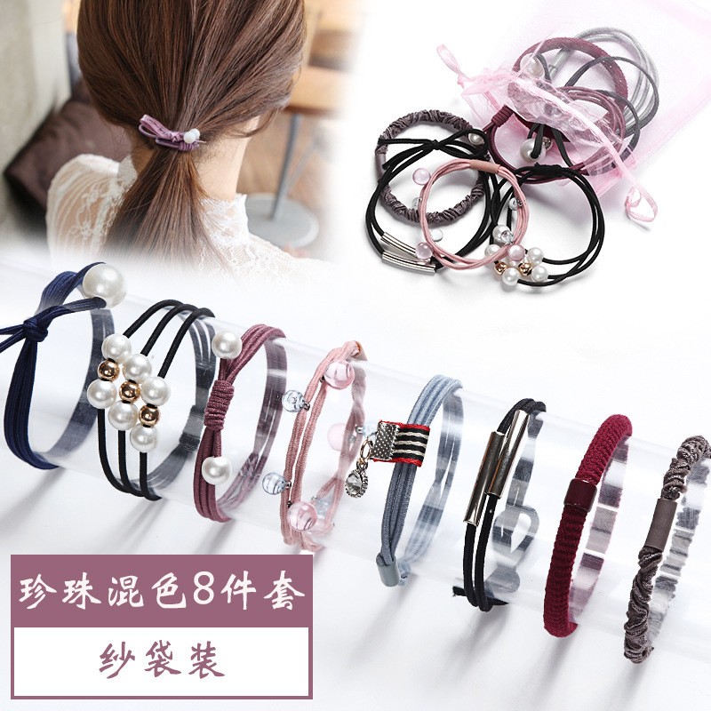 27# Pearl Mixed 8 Pieces Hair Bands