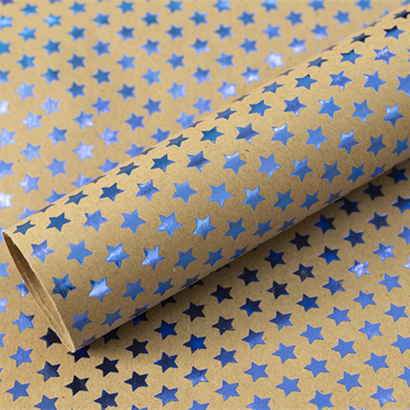 Blue Small Five - Pointed Star Wrapping Paper
