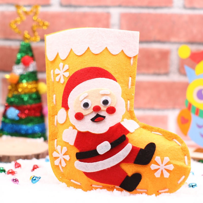 Santa Socks Orange Diy Childrens Craft