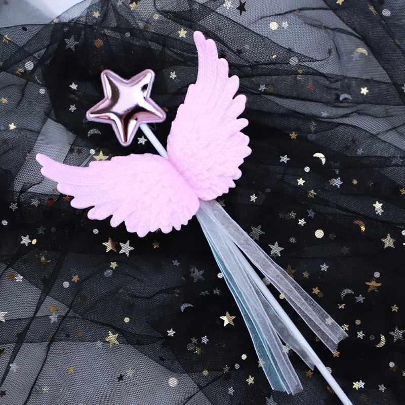 Angel Wings - Pink - Plastic 1 Pack Cake Topper