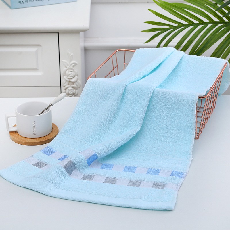Ribbon Grid Blue 40 x 90 Cotton Bath Towel Clearance