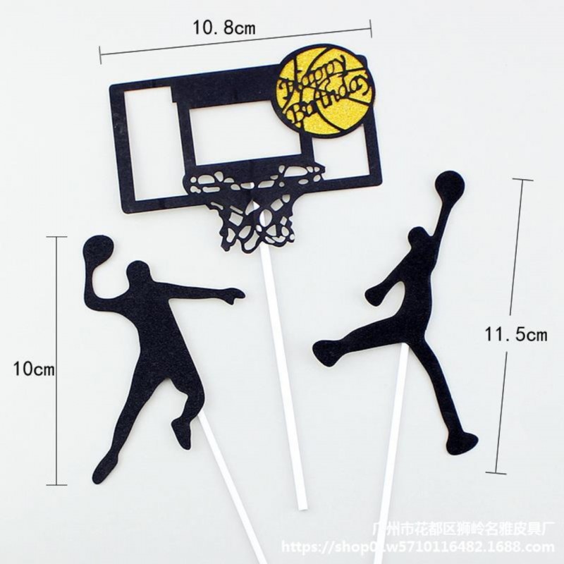 Basketball Hoopmaterial Package - 3 Pieces - Cake Topper