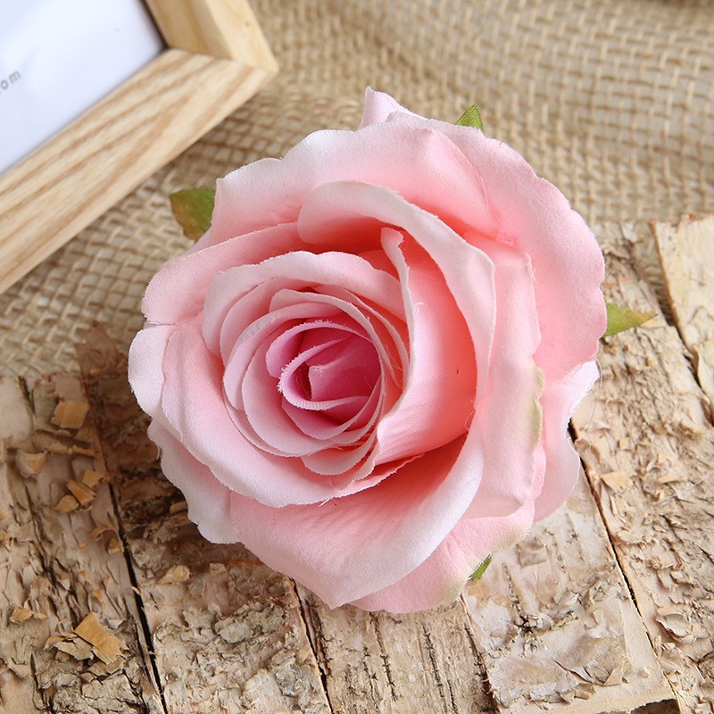 Light Pink Heart Artificial Rose Head Clearance