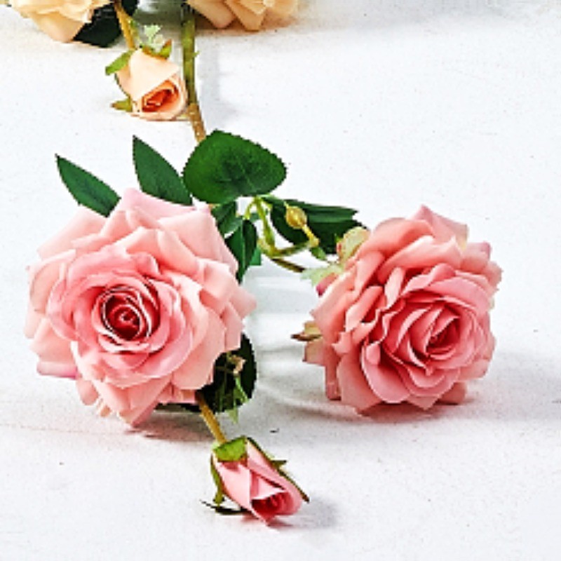 Dark Pink 9 heads of Venice rose Artificial Flower