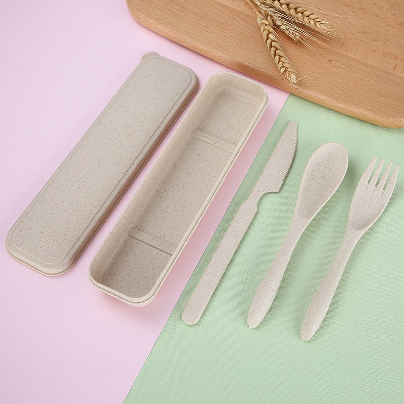 Nordic Rice Wheat Straw Eco Knife, Fork And Spoon