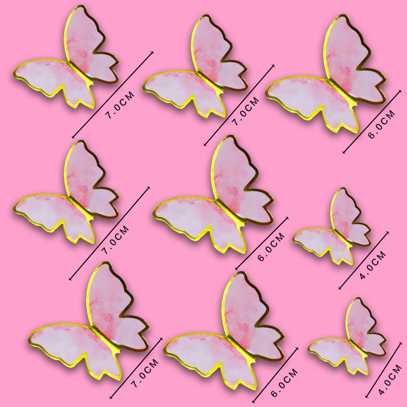 Pink Butterfly - 9 Pieces - Material Pack Cake Topper