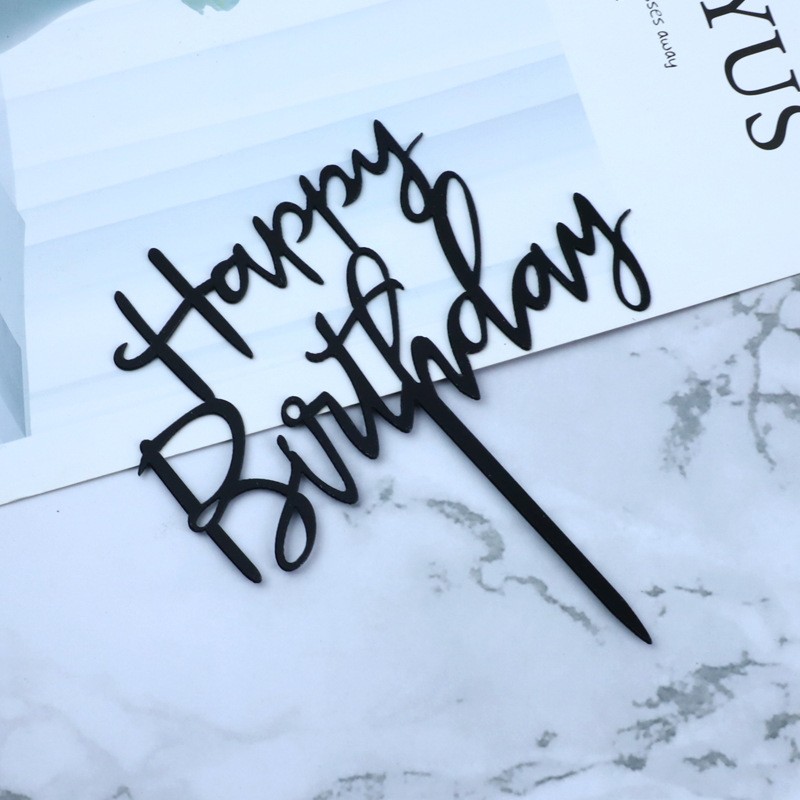 Acrylic - Black Hp - 10 Pieces With Bottom Plate Cake Topper Clearance