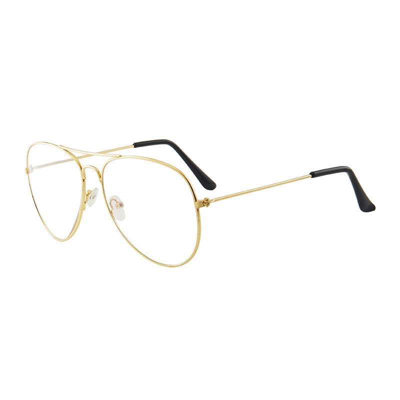 Lens Gold Frame And White Flat Anti-Blue Light Sunglasses