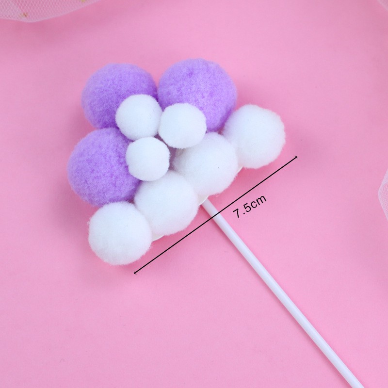 Purple Hair Ball - Without Crown - 1 Pack Cake Topper Clearance