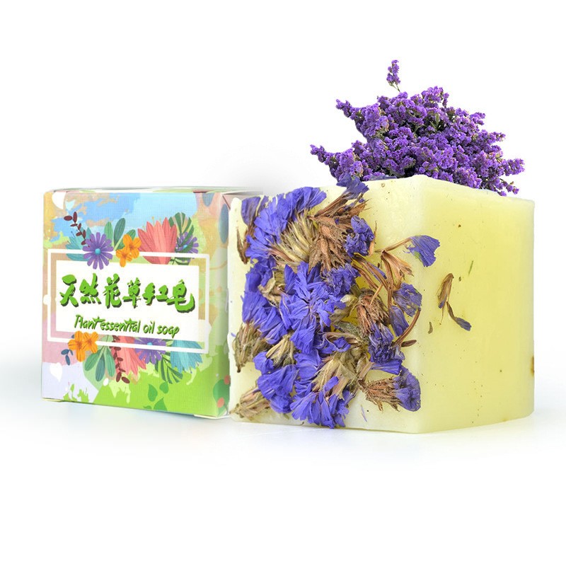 Square Forget-Me-Not Box Floral Essential Oil Soap