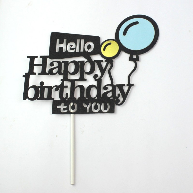 Blue Balloon Hb Cake Topper