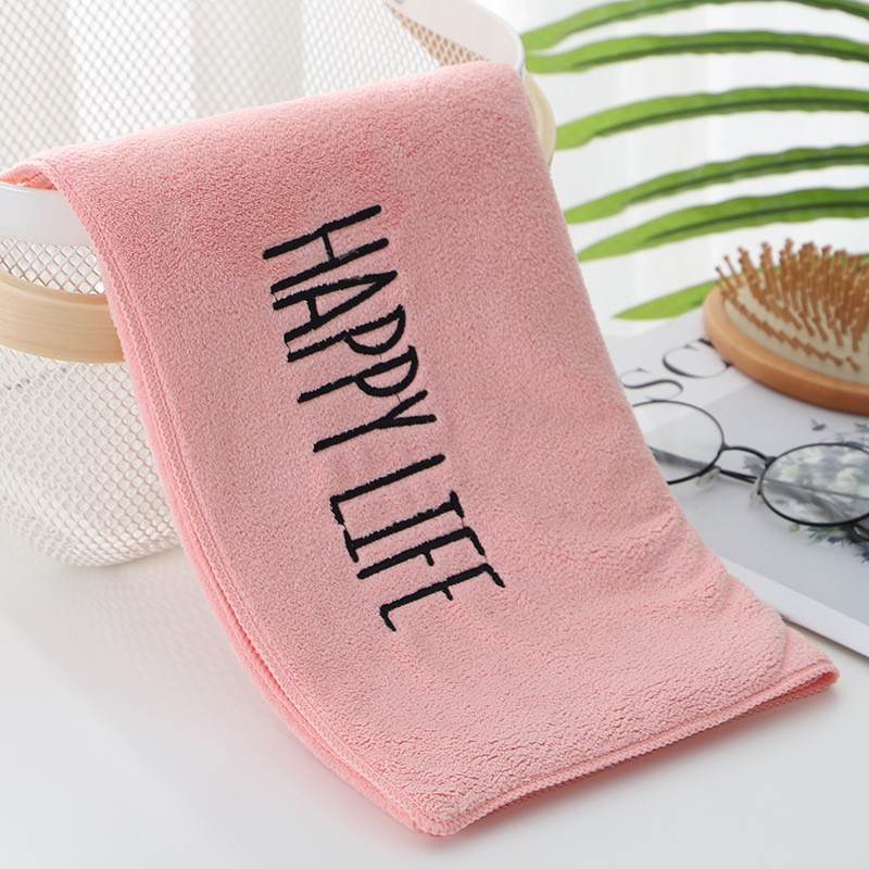 Happy Ankang Pink 70 x 32 High-density coral velvet towel