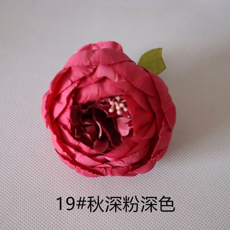 19# Autumn Deep Pink Artificial Peony Head Clearance