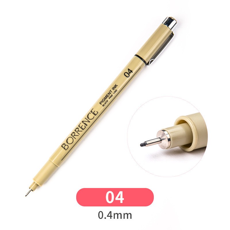 04 04Mm Brush Black Fine Tip Pen