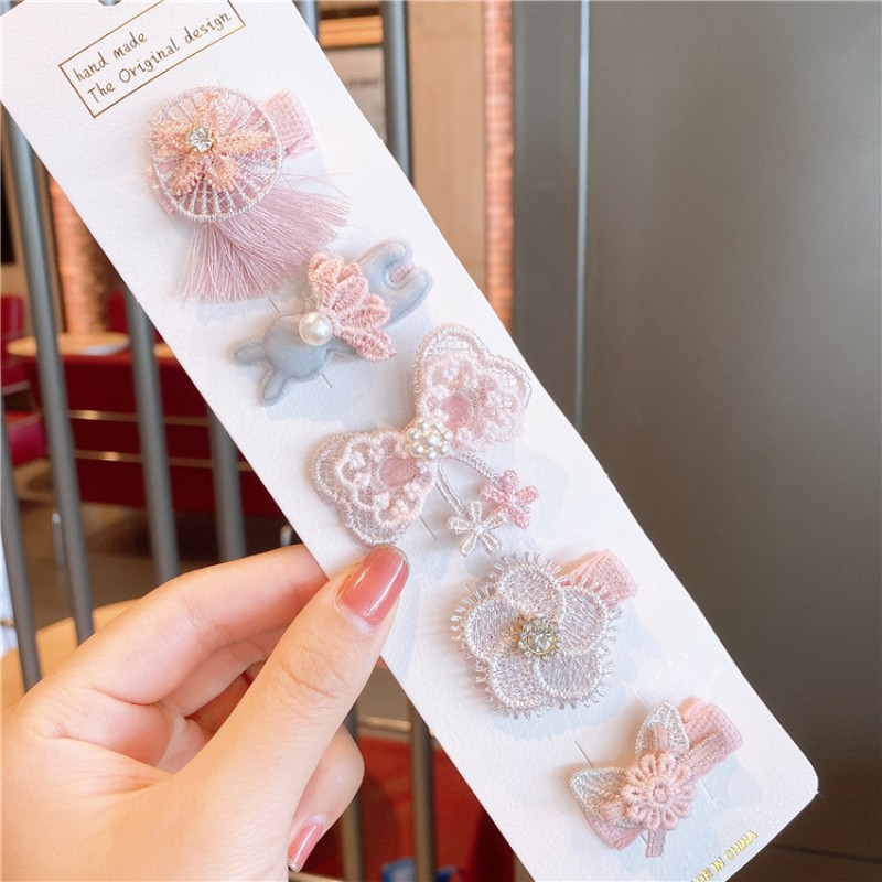 07# Tassel Grey Rabbit Suit Hair Accessories Kids Set Clearance