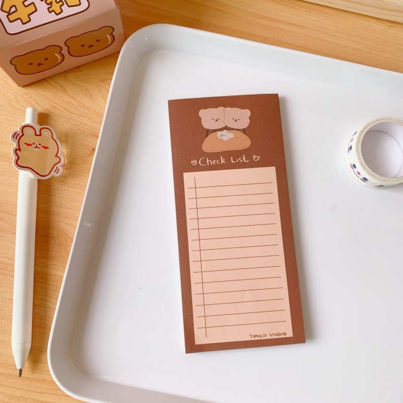 Cover 4# Couple Bear Notebook Long Note Memo Pad