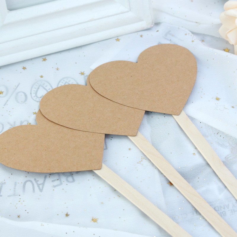 Heart Blank - 3 Pieces Cake Topper Decoration