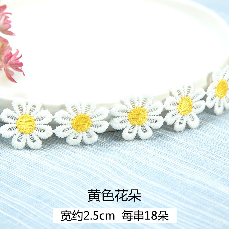 Handmade Flowers Yellow Flowers - About 25Cm Wide Craft Trim