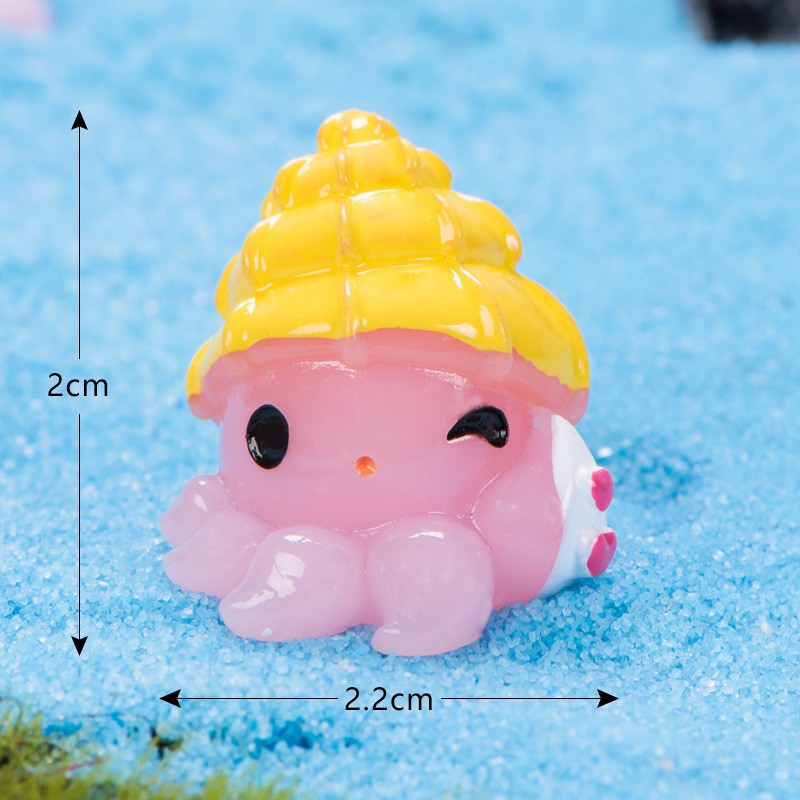 11 - Pink Octopus Sea Animal Microlandscape Miniature Crafts