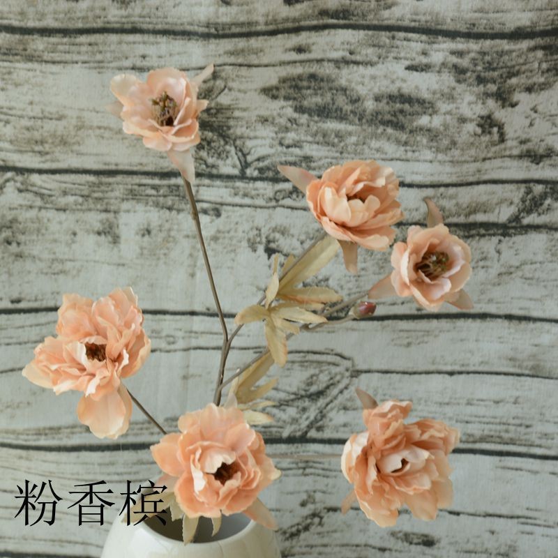 6 Peony Powder Champagne Artificial Flower Clearance