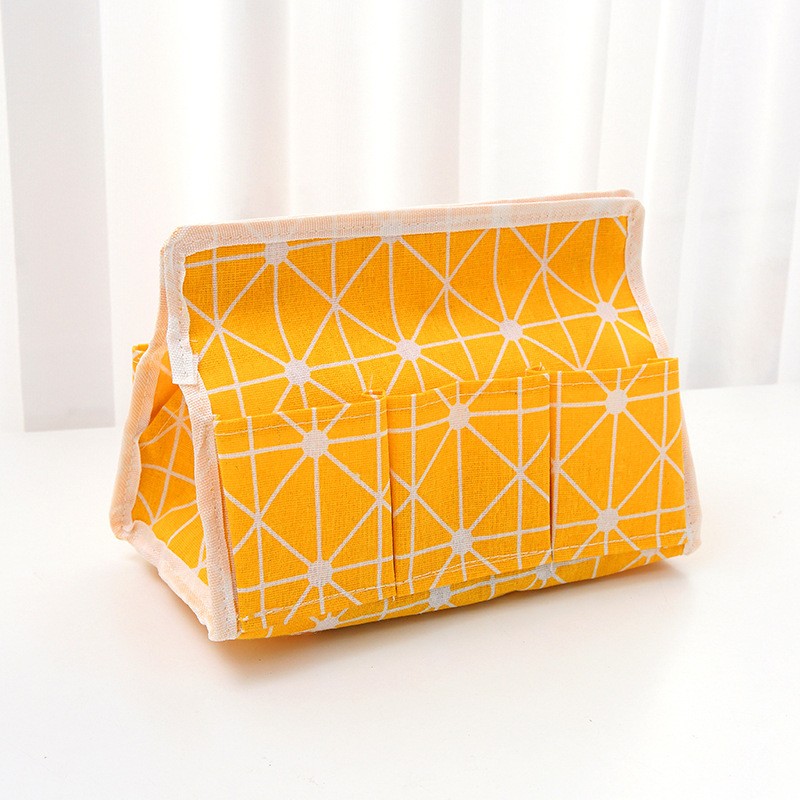 Yellow Diamond Canvas Dispenser Storage