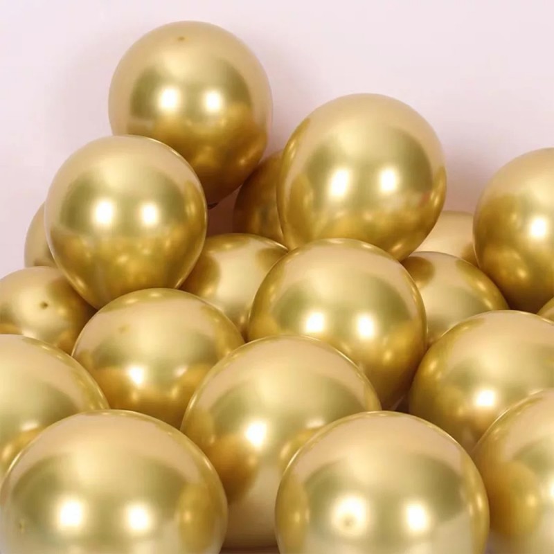 10-Inch Gold (50 pcs) Metallic Balloon Pack Clearance