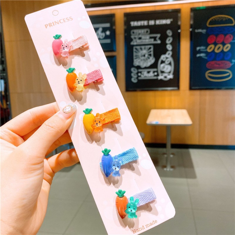03# Rabbit Radish Hair Clip Kids Set