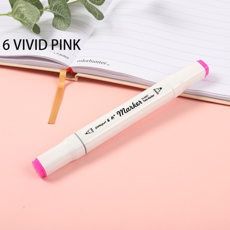 6 Pink Double Sided Marker